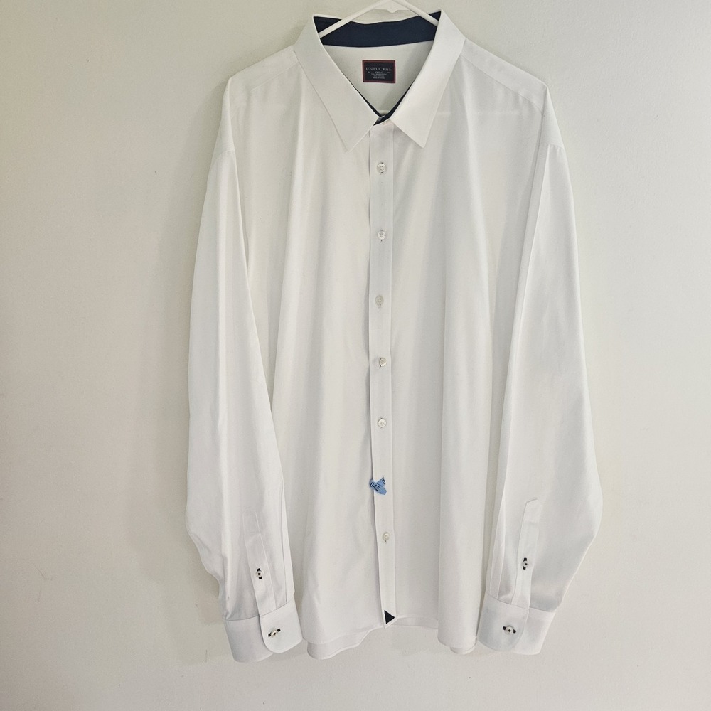 UNTUCKit Shirt Mens 3XL White Collared 100% Cotton Long Sleeve Button Up XXXL